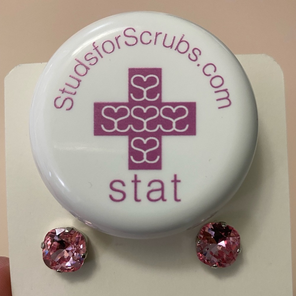 Swarovski Crystal Pink stud earrings